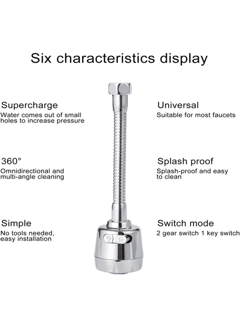 DUNISO Faucet Extender,360° Swivel Sink Faucet Head,Movable Water Saving Tap Faucet Extender,Booster Shower,Dual Spray Modes,Splash-Proof Nozzle,Compatible with Most Circular Faucets,for Bathroom,Kitchen,Sink - Image 3